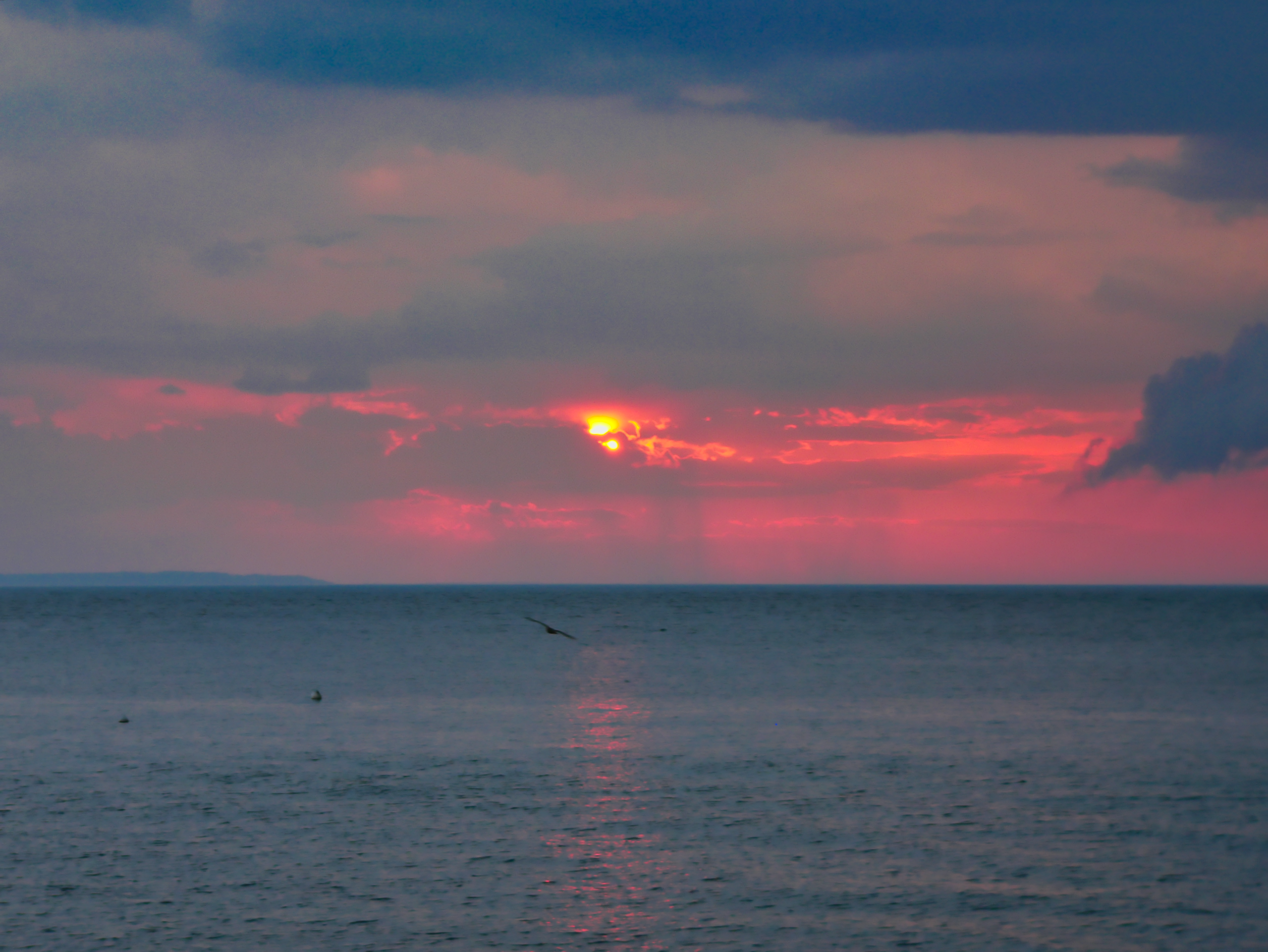 Dramatic evening sky at Montauk Harbor